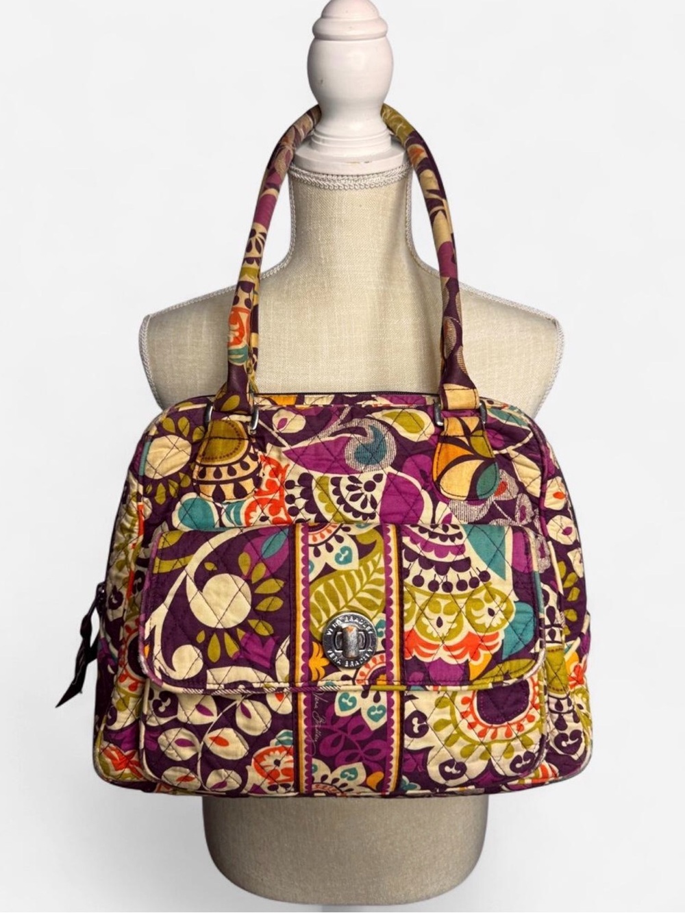Vera Bradley Purple Multicolor Quilted Shoulder Bag